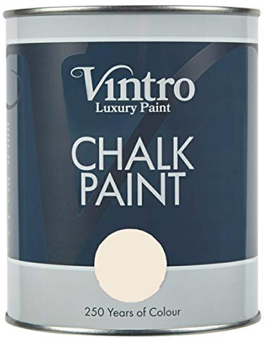 Vintro | Cream Chalk Paint | Furniture Paint | Shabby Chic | Upcycle | Decorate | Ultra Matt Finish | 1 Litre (Buckingham)