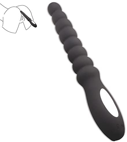 BDSMYEE Wiederaufladbarer Analkugeln Analvibrator mit 10 Vibrationsmodi, Analplug für Prostata-Massage, Analperlen für Männer Frauen Paare SM Sexspielzeug (Schwarz)