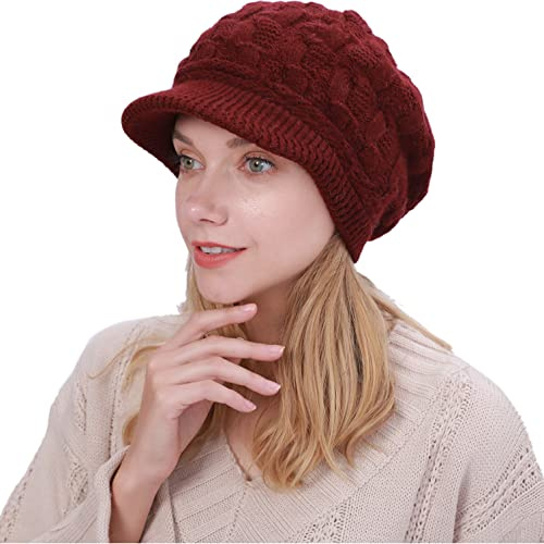 Cozyan Casquette Femme Hiver Béret Chapeau d'hiver Bonnet Tricoté Chaud
