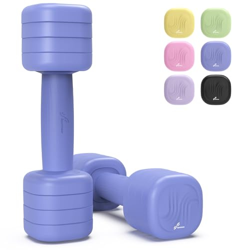 Sportneer damhantlar set justerbara, hantlar på 2,5 kg vardera, blå | Uppsättning av 2 hantlar vikter med halkfritt TPU-handtag, 4 viktnivåer för hemmet hemmet gym och styrketräning