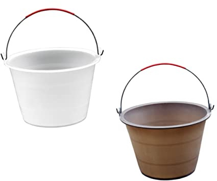 Mikikit 2pcs Fall Plastic Cement Buckets with Handles Construction Site Storage Buckets for Mixing Carrying and Outdoor Use Multipurpose Heavy Duty Utility Pails