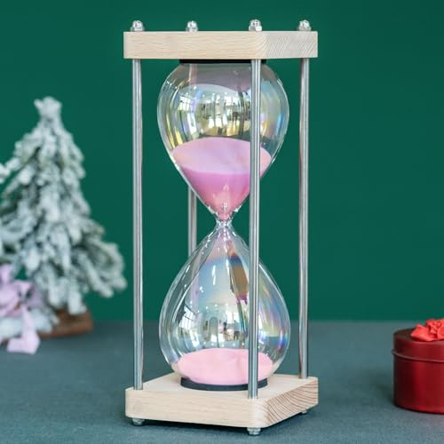 Clessidra Timer 60 minuti, clessidra decorativa, per casa, scrivania, cucina, ristorante, decorazione per ufficio, decorazione di nozze (rosa)