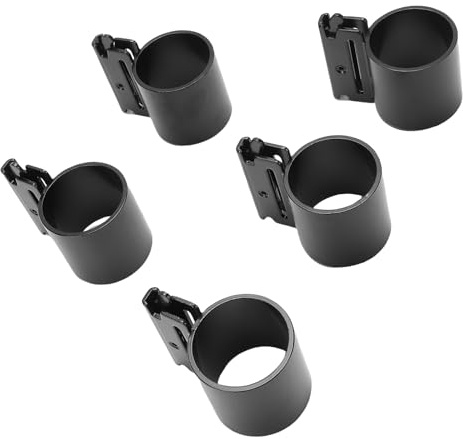 VBESTLIFE Organizador de Herramientas E Track Resistente, 5 Piezas, Perchas de Tubo Circulares para Rastrillos, Palas, Escobas, Soportes de Herramientas de Acero de 600 Libras para