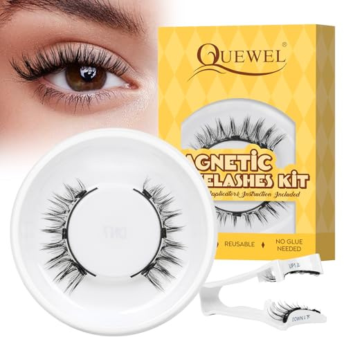 Pestañas Postizas Magneticas de larga duración, Pestañas Magneticas riutilizzabili con applicatore, No requiere pegamento, Aspecto de Naturales, fácil de colocar (YT02-02)