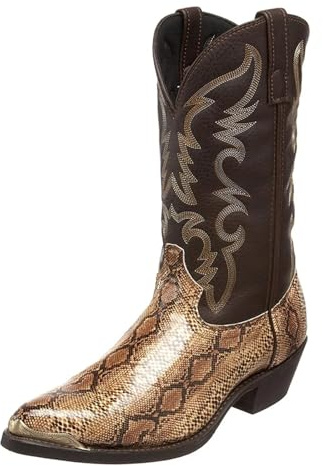 TRRYUIP Santiag Homme Bottes mi-Mollet for Hommes, Bottes de Cowboy Western rétro à Semelle épaisse, du désert Unisexes, Chaussures d'équitation(Gold,48)