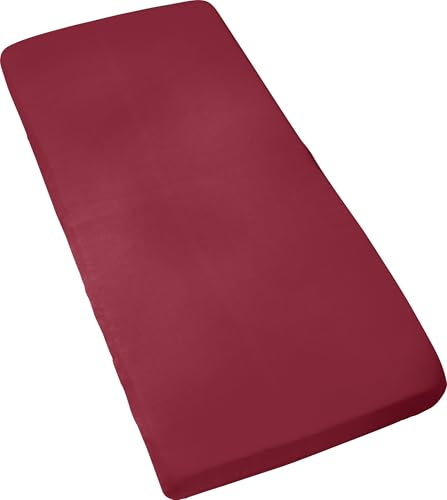 Erwin Müller Kinder-Spannbettlaken Murnau Single-Jersey - weinrot Größe 60x120 cm - 70x140 cm - hautfreundlich, atmungsaktiv, bügelfrei, strapazierstark