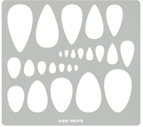 Aleks Melnyk No.151 Metal Stencil for Jewelry, Shape Earring Teardrops Cutouts Stencil, Lapidary Template for Cabochons, Tear Drop, Jewelry Making Templates, Bracelets, Earrings DIY, Teardrop Pattern