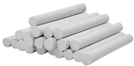 JMS we create smile Kids Long sticks/Jumbo Pavement/Coloured/White Chalks for Back Boards, Sidewalk Bulk Washable Non Toxic-Hopscotch (24 x White Chalk Sticks 8cm)