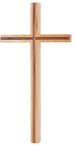 NBEADS Croce da Parete in Legno, Croce di Noce Cattolica Fatta A Mano 25.5x13cm quelliesa Cristiana Ornamento da Appendere Croce Santa in Piedi con Imbottitura in Gomma per La Decorazione Domestica