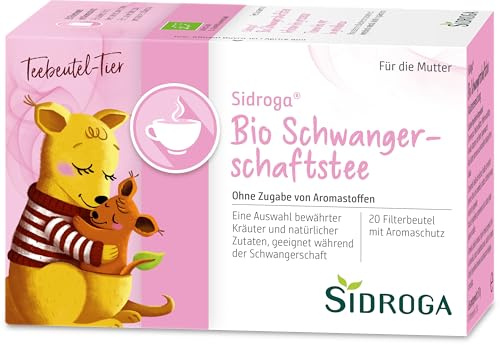 Sidroga Bio Schwangerschaftstee: Kräutertee mit Zitronengras, Melisse, Pfefferminze, Kamille, Karotte, rote Beete und Ingwer, 20 Filterbeutel à 1,5 g