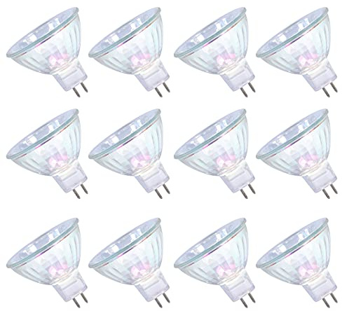 GMY MR16 Halogen Light Bulb 35W 12V, GU5.3 Base, 430lm, Warm White, Dimmable, Pack of 12