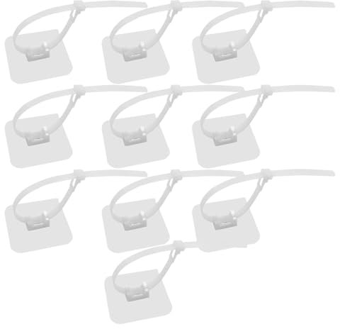 WYAN Selbstklebende Kabelclips-10 Stück Kabelbinderhalter,Verstellbare Kabelschellen, Rohrschellen,für Kabelmanagement Hause und Büro