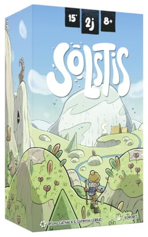 SOLSTIS Brädspel med 2 spelare - 8+ år gammal och uppåt, taktiskt duell, familjespel, fickformat, Lumberjack Studios Blackrock games