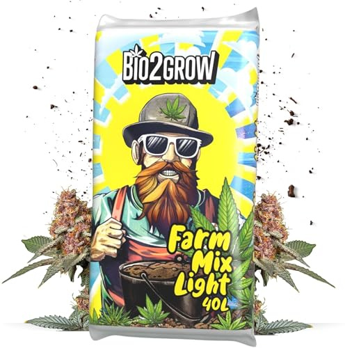 Bio2Grow Farm Mix Light 40 liter – inomhus och utomhus blomjord för växter, lätt blandning (farm mix light 40 liter)