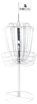 Byrdy Cage 2-in-1 Adjustable Disc Golf Basket - Standard to Skinny Target (White)