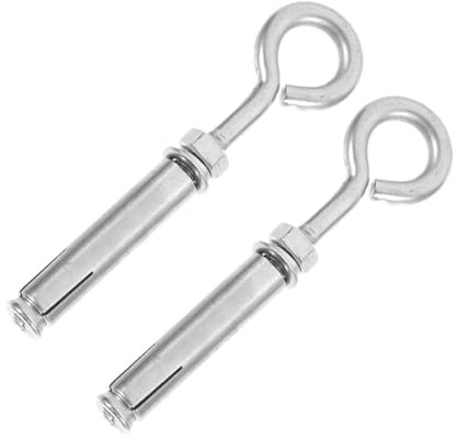 GARVALON 2piezas Tornillos De Expansión De Acero Inoxidable Gancho Para Anclajes Paredes De Hormigón Soporte Resistente Para Uso Interior y Exterior