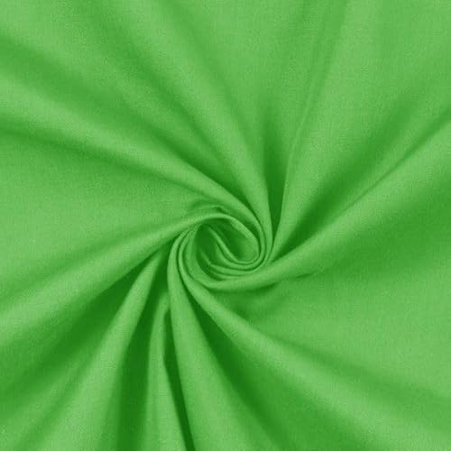 Plain Lime Polycotton Fabric for Dressmaking, Art & Craft, Sewing, Quilting | 45'' - 115 cm Wide| Precut Length 5m