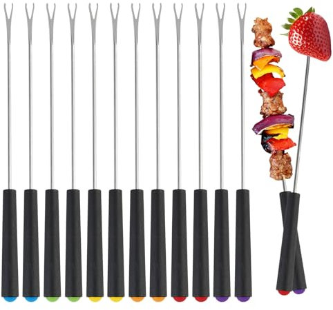 Juego de 12 tenedores de fondue de queso