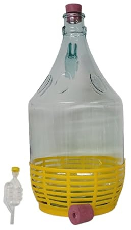 made in home Ballon de fermentation avec bouchon à étrier 5 l + bouchon en caoutchouc + tube de fermentation/ballon de fermentation/bouteille de vin/bouteille en verre (1)