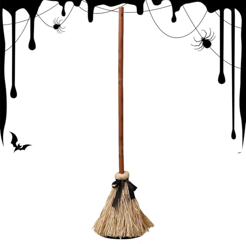 Scopa Da,Scopa Volante Accessori Horror - Decorazione Domestica con Movimento e Suono Spaventoso per Interno Esterno Camera Giardino Fattoria