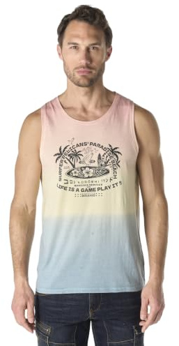 Koroshi Camiseta Tirantes Hombre Estampado Surf Multicolor