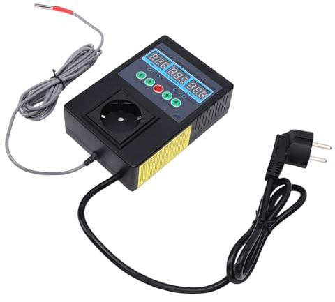 Garosa Temperaturregulator Digital Termostat 15A 3300W Värmeplugg för Reptiler Terrarium Hembryggning Växthus ABS (#1)