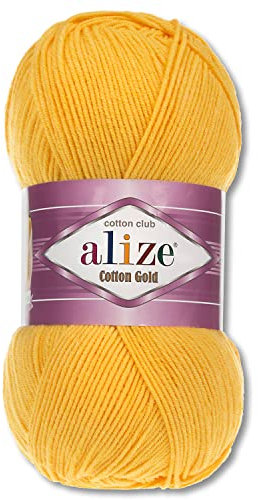 Alize 100 g Cotton Gold Premium Wolle in 59 Sommerwolle Garn Stricken Amigurumi (216 | Gelb)