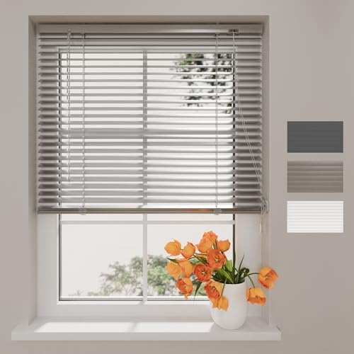 DTCH® Aluminium Jalousie 150 x 175 cm Silber 25mm lamellen, Größen von 40 bis 220 Breite, Fenster jalousien innen, lamellenrollo, Jalousie Aluminium, Jalousie 150 cm breit