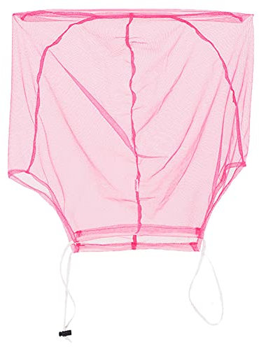 Summer Outdoor Camping Face Protection Net Mosquito Midge Insect Head Net, Anti-Mosquito Fly Insect Portable Head Net for Face and Neck,Pink