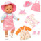 Miunana Puppenkleidung Kleidung Kleider Hut Zubehör für 35-45 cm Baby Puppen, 3 Süße Outfits für Baby Puppen