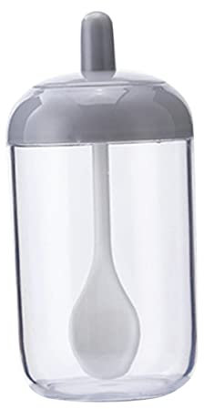 PRETYZOOM Frascos De Almacenamiento De Especias Transparentes Con Tapa De Vidrio y Cucharita Contenedor De Azúcar y Frutos Secos Para Cocina