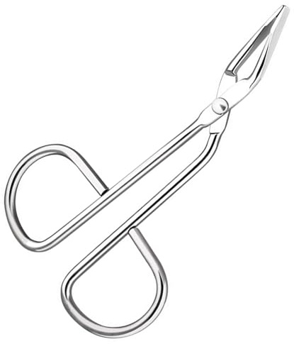 Stainless Steel Professional Scissors Tweezers, Slant Flat Tip Scissor Tweezer Remover Flat Tip Tweezers Slant Tip Tweezer for Women and Men (Silver)