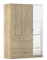 Rauch Möbel Homburg, Drehtürenschrank, Kleiderschrank, Garderobe, Schrank, Kleiderschrank weiß, Drehtürenschrank 3-türig, 1 Spiegeltüre, 4 Schubladen, Farbe Eiche Sonoma, Holz, 136x197x54cm