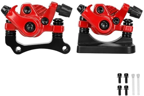 TREFAN Frein à disque avant et arrière pour Kugoo M4/M4 Pro Trottinette électrique, frein à disque pour trottinette électrique, étrier de frein en alliage d'aluminium, étrier de frein mécanique (Rouge
