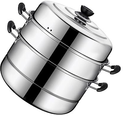 Cabilock 1 Pc Cuiseur à Vapeur En Acier Inoxydable Pot à Spaghetti Avec Couvercle Passoire Autocuiseur Électrique Four à Vapeur Balai à Vapeur Marmites à Vapeur Pour La Cuisson Poêle Haut