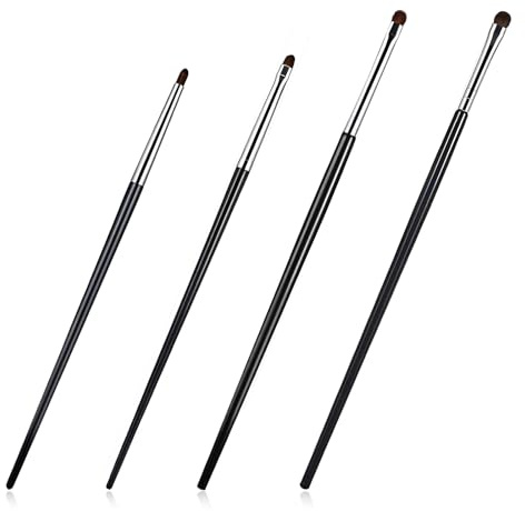 Eye Makeup Brush Set, 4 PCS Mini Smudge Brush for Eyeliner,Eyeshadow Brushes,Eyeliner Brushes for Powder Gel Cream Liquid Concealer Blending Corner Highlighter