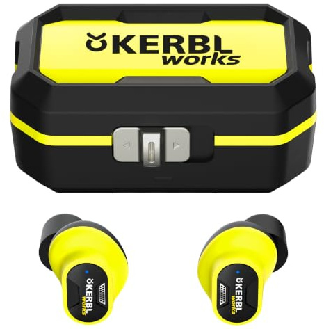 Kerbl works hörselskydd/In-Ear hörlurar buds BT med Bluetooth; arbetsskydd, hörlurar; hörselskydd; 345137 | Bluetooth, medvetenhetsläge, IP65, laddningsbar förvaringslåda, hörlurar, öronproppar, elektroniska