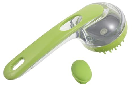 WRITWAA Spazzola per Shampoo con Massaggiatore per Cute, Dispenser Liquido Ricaricabile e Manico Allungato, Leggera e Facile da Pulire, per Doccia e Viaggio
