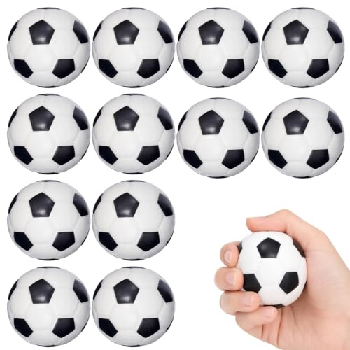 12 PCS Football Squishy, Stress Balls Fidgets, Mini Football Hand Exercise Toys, Office Desk Tools, 4 Cm Squeeze Balls for Students and Sports Enthusiasts, Party Favours and Team Building Activities