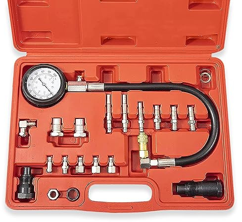Shankly Diesel Engine Compression Tester Automotive Fuel Pressure Tester Kit, Engine Compression Gauges Tool 1000 PSI with Cylinder Compression Tester Hose - Comes with Carrying Case