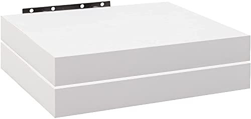 WOLTU 2X Wall Shelf Wall Board Bookcase Shelves for Decoration Wall Shelves Made of MDF Wood, Set of 2 Hanging Shelves White, 30 x 23 x 3.8 cm RG9371ws-2