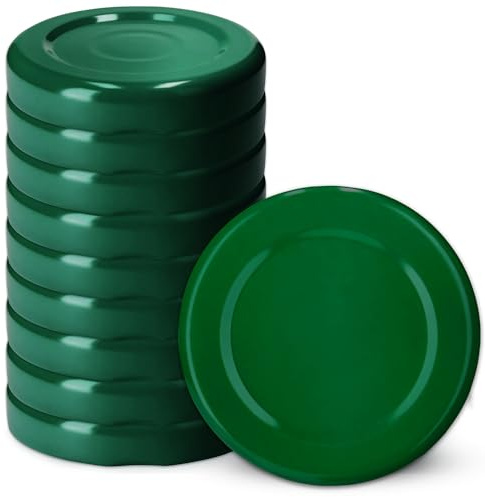KADAX 10er Set Schraubdeckel TO43 für Gläser 43mm Grün – Twist-Off Ersatzdeckel für 40ml Mini Gläser & Probiergläser, Luftdicht & Spülmaschinenfest