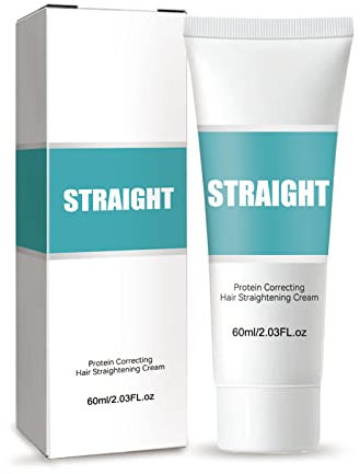 Miioto Haarglättungscreme, Protein Correcting Hair Straightening Cream, Seidige & Glänzende Haarglättungscreme Tiefenwirksame Haarkur Für trockenes, Geschädigtes Haar 60ml (A)