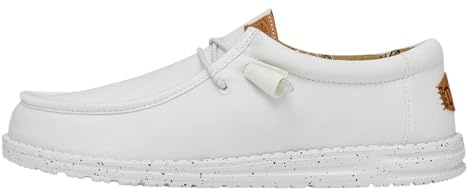 HEYDUDE Men Wally Washed Canvas White Casual Moccasin 42 EU