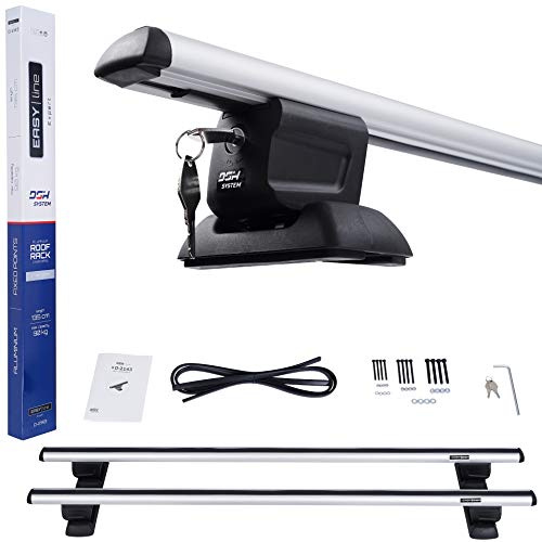 DGH SYSTEM Barre portatutto portapacchi easy line expert 135 cm compatibile con Fiat Panda III Due volumi 5 porte 2012- con punti fissi di serie, serratura, 90 kg