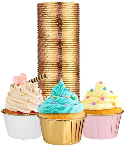 Fenglin-joy Muffinförmchen Papier,75 Stück Cupcake Muffin Förmchen Wasserdicht und Ölfest Backförmchen Papier Backförmchen aus Aluminiumfolie für Cupcakes Geburtstag Hochzeit,Weihnachtsfeier 3-Farben