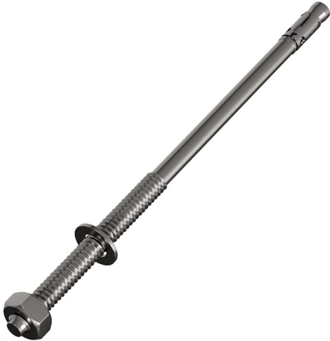 Lumonic Ancre lourde M12 x 285mm | Ancrages en forme de coin en acier inoxydable V2A de haute qualité | Montage traversant, | Ancrage dans le béton, Ancre lourde | pour les abris, Garde-corps, Étagèr