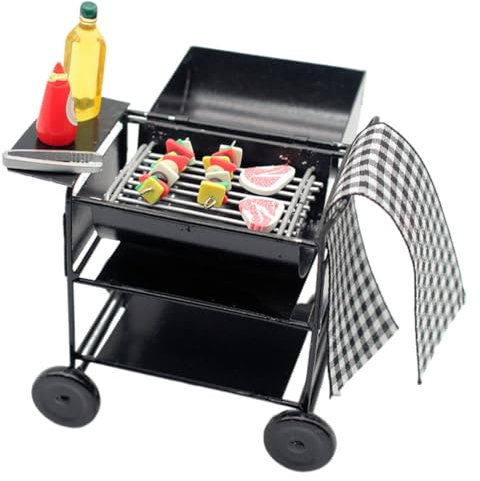 BESTonZON 1 Satz Mini-Grill kreativ Spielzeug bastelbedarf Küchenzubehör 1:12 Puppe Grillofen-Modellspielzeug Möbel Puppenhaus Miniaturküche Küchengeräte draussen Spiel Requisiten Suite