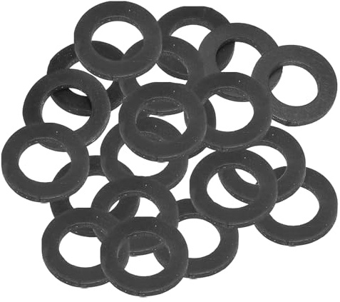 PATIKIL M16 Rubber Flat Washer, 20 Pack 16mm ID 27mm OD 3mm Thick | Sealing Spacer Gasket Ring for Faucet Pipe Water Hose Fastener Bolt, Black