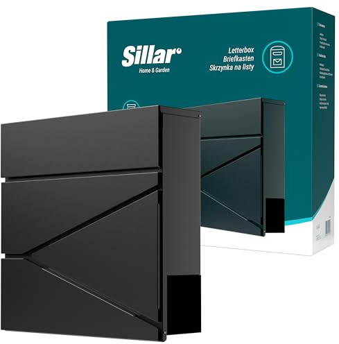 Sillar Cassetta postale da muro con serratura | Realizzato in acciaio zincato, resistente agli agenti atmosferici e ai raggi UV 37 × 10,5 × 37 cm, antracite | 2 chiavi | Tubo per giornali e volantini